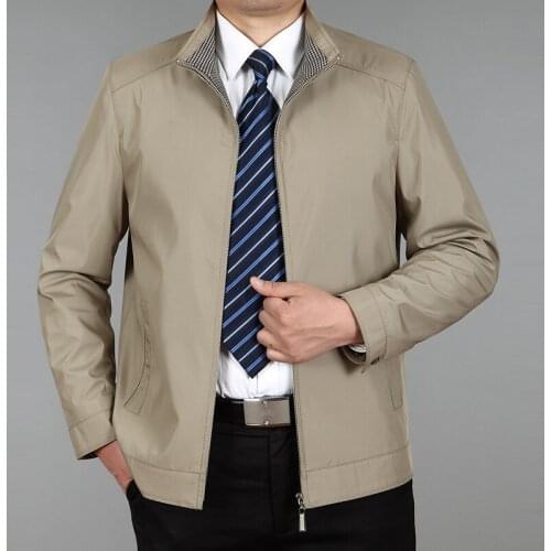 Boollili men jacket spring autumn new casual loose overcoat thin male jacket business work mens outerwear stand collar
