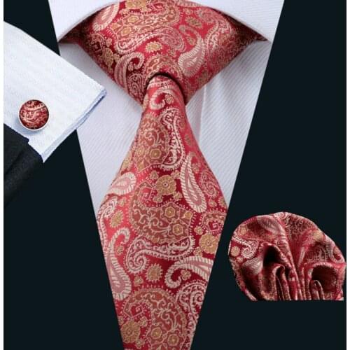 Men`s Tie Classic Novelty Jacquard Woven 100% Silk Brand Tie Hanky Cufflinks Set For Wedding Business Party Free Postage LS-1113