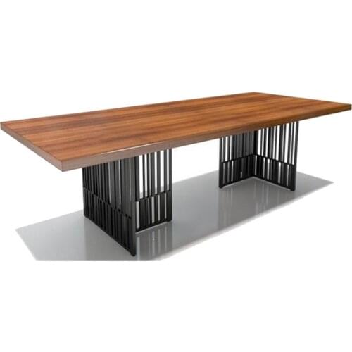 Big Wooden dining table set comedor sillas de comedor Nordic modern iron leg mesa comedor muebles de madera mesa de jantar CD260