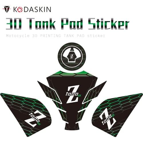 KODASKIN Motor 3D Printing Gas Cap Sticker Green Decal for KAWASAKI Z1000SX