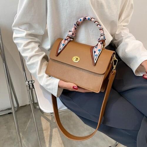 Solid Leather Women Totes 2021 New Trending Female Crossbody Shoulder Bags Luxury Designer Women Bags Handbags Scarf Sac A Main