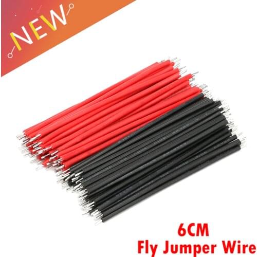 100PCS/LOT Tin-Plated Breadboard PCB Solder Cable 22AWG 6cm Fly Jumper Wire Cable Tin Conductor Wires 1007-22AWG Connector Wire
