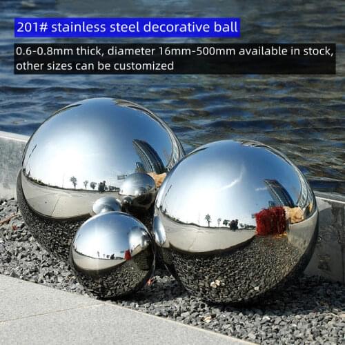 Silver Dia 300mm 30cm 201 stainless steel hollow ball seamless mirror ball family courtyard interior decoration decoration