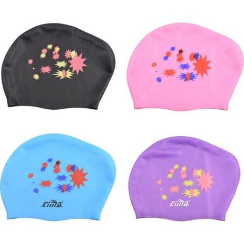 Women Swimming Cap for Long hair Girl Extra Large Rubber Latex Silicone Waterproof Ear Protector Swim Pool Hat Diving equipment
