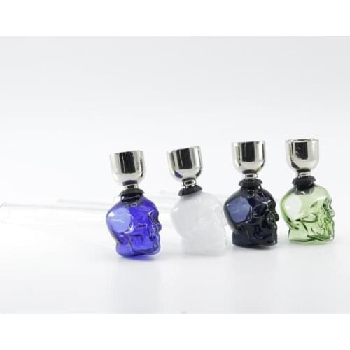 Color random glass skull smoking pipe Creative tobacco accessories Christmas Fathers Day Gift Men Business Gadget
