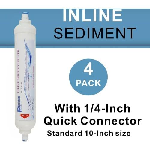 Reverse Osmosis System replacement Water filters T33 inline sediment filter 2000 Gal. 2" OD X 10" L 1/4-Inch Quick-Connect -4PCS