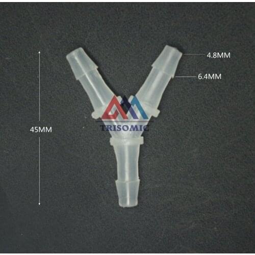4.8mm Y tpye equant Connector Equal Tube Joiner Material PP Plastic Fitting Fish Tank Airline Aquarium
