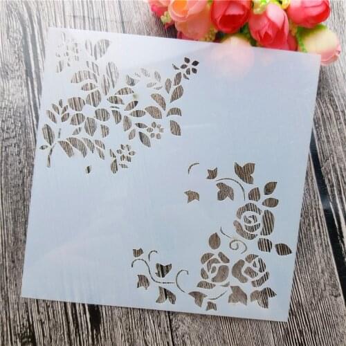 High quality Scrapbooking tool card DIY album masking spray painted template drawing stencils laser cut templates flower shape