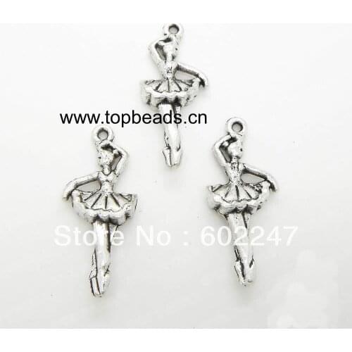 Tibetan Silver Ballet Dancer Balerina Theme Charm Pendant Bead Finding Jewellery Making Wholesales