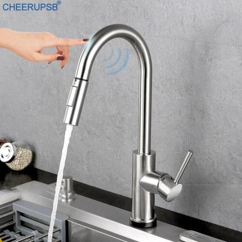 Smart Sensor Kitchen Sink Touch Faucets Hot Cold Water Mixer Sensitive Tap Deck Mounted Automatic Crane Inductive Kitchen Faucet