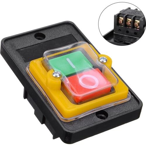 Waterproof Push Button Power On/ Off Drill Switch Electric Cutting Machine Bench drill Switch KAO-5 / BSP210F-1B 10A 380V