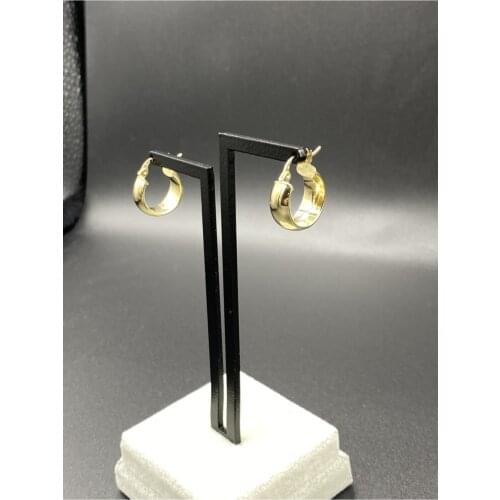 Womens Yellow 14 Carat Gold Mini Size Thick Ring Earring For Women Extraordinary Earrings Jewelry