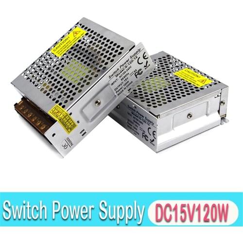 15V 8A 120W Switching Power Supply Unit Driver 110v 220V AC DC15V SMPS for LED Strip Display Light CCTV Free Shipping