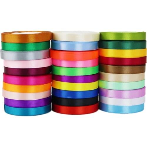 25 yards/roll) 1/2" (12mm) Single Face Satin Ribbon Webbing Gift Christmas DIY Hair accessories and wedding decorations Ribbons