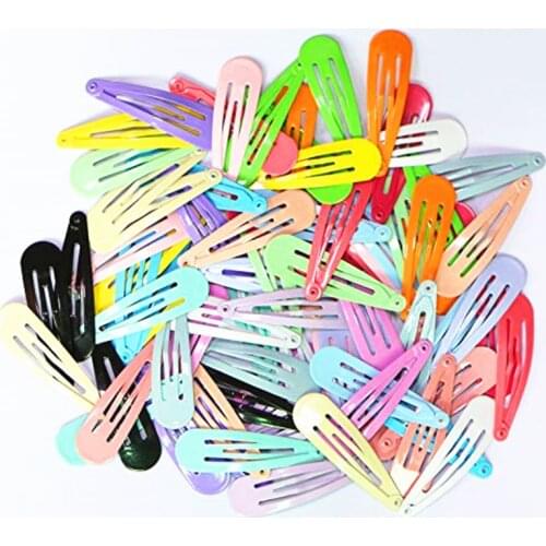 5cm Mix Solid Color Metal Hairgrip Girls Snap Hair Clips for Children Baby Hair Accessories Women Barrettes Clip Pins,BCC05-2
