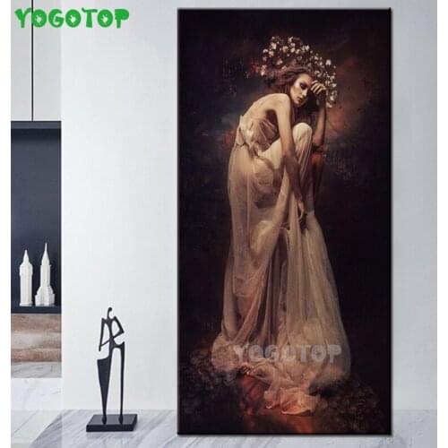 Diamond Painting,Fantasy Woman full,square,round diamond embroidery Black Flower Lady,Mosaic Diy handwork puzzle diamant YY5080