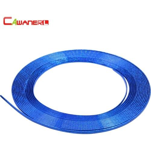 Cawanerl Car Styling Blue Chrome Trim Door Guard Edge Air Conditioner Outlet Vent Bumper Grille Auto Decoration Strip Sticker