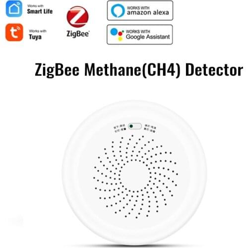 ZigBee Tuya Smart Combustible Gas Detector With Temperature Function Natural Gas Leak Sensor Gas Alarm For Smart Life
