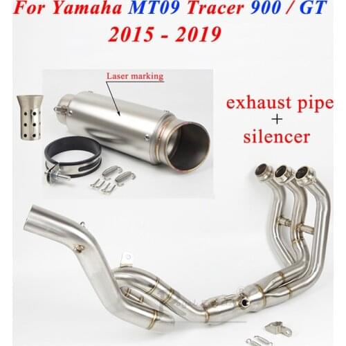 For Yamaha MT09 Tracer 900 / GT 2015 - 2019 Motorcycle Modified muffler Front Pipe Full System Exhaust pipe with Silencer MT 09