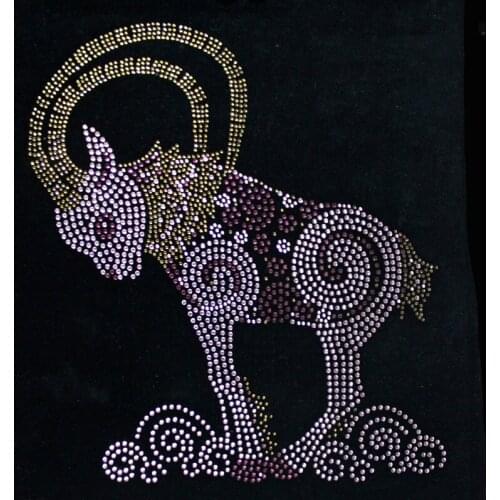 Goat Hot Picture Clothes Hot Rhinestone Pattern Sticker Finished Big Picture Sticker Rhinestone Clothing Accessories DIY Jewelry