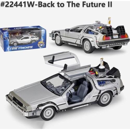 Car Model Part 1 2 3 Time Machine Diecast 1/24 Scale Metal Alloy DeLorean DMC-12 Model Toy Back To The Future Fly Version Part 2