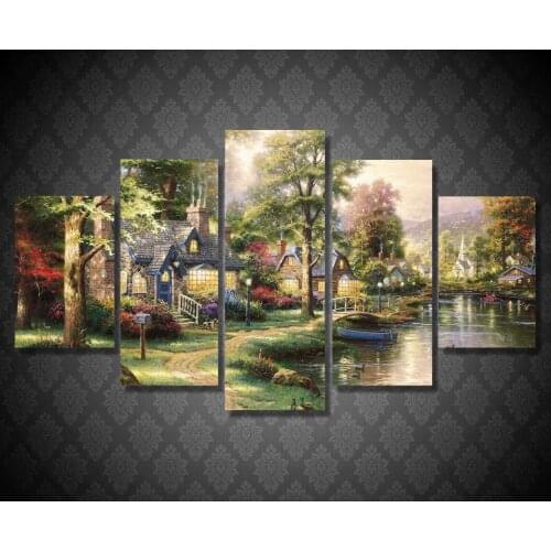 5Planes,Full Square 5D DIY Diamond Painting Fairy tale village,3d,Diamond Embroidery Cross Stitch,Mosaic,stickers,Christmas,art