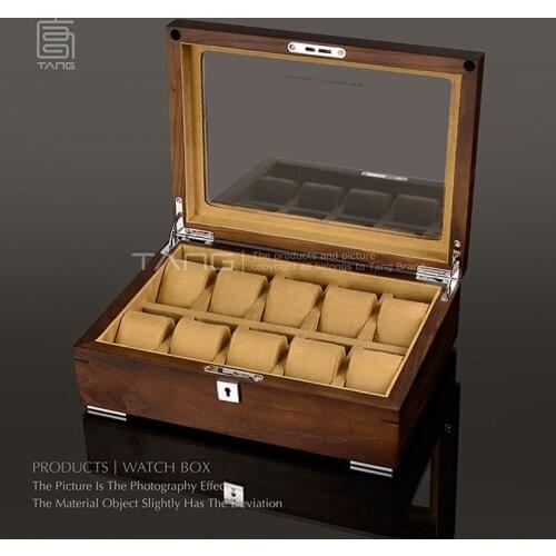 10 Slots Wood Watch Organizer Brown Watch Storage Boxes Case Fashion Jewelry Display Box Holder Gift Case