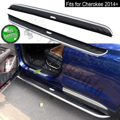 Fits for J.eep Cherokee 2014+ 2PCS running board side Nerf step bar pedal protector aluminum alloy