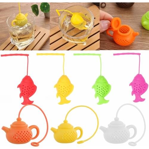 Durable Silicone Tea Leaf Filter Teapot Shape Infuser Coffee Strainer Drink Diffuser Home Kitchen Dining Gadget Supplies