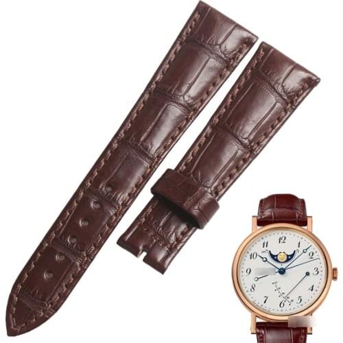 WENTULA watchbands for Breguet 7787 alligator skin /crocodile grain 20MM