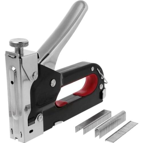 3 Way Manual Heavy Duty Stapler Staple Gun Nailer Tacker With Staples Nails Set For Upholstery Wood Framing Door Furniture