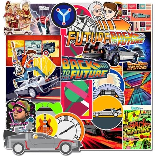 50PCS Classic Movie Back To The Future Stickers Travel Luggage Guitar Fridge Laptop Waterproof Sticker Decal Joke Toy for Kid