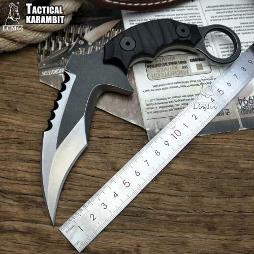 Tactical karambit High-end D2 steel scorpion claw knife outdoor camping jungle survival battle Fixed blade self defense tool