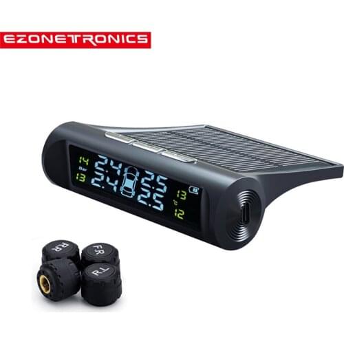 Smart Car TPMS Tyre Pressure Monitoring System Solar Power charging Digital LCD Display Auto Security Alarm Systems Wireless