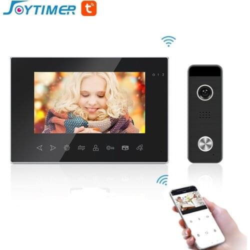 Joytimer WiFi Tuya 7 inch Video Door Phone Intercom System with AHD Wired Doorbell Camera Remote Unlock Motion Detection