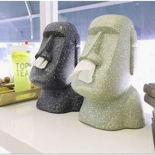 [VIP] Creative Resin Crafts Resurrection Island Portrait Tissue Box Living Room Table Home Decoration Restaurant Napkin Boxes