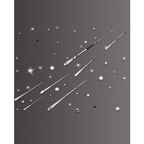 Meteor Shooting Star Acrylic Gold Sliver Mirror Stickers Wall Sticker Bedroom Living Room Decor Home Decoration Accessories