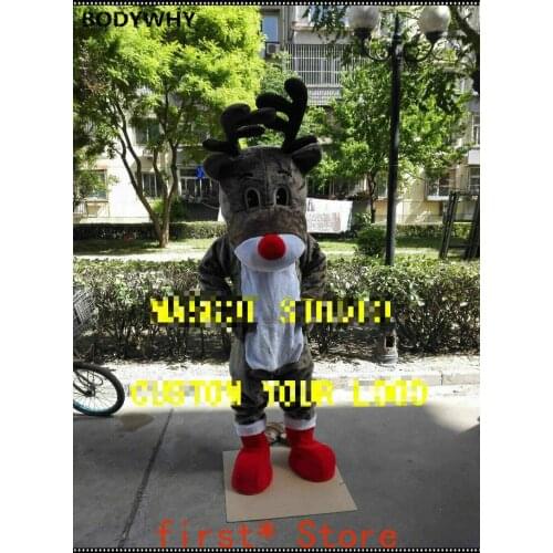Reindeer Mascot Costume Suit Cosplay Party Game Dress Unisex Halloween Adult Event Apparel Cartoon Character Birthday Clothe