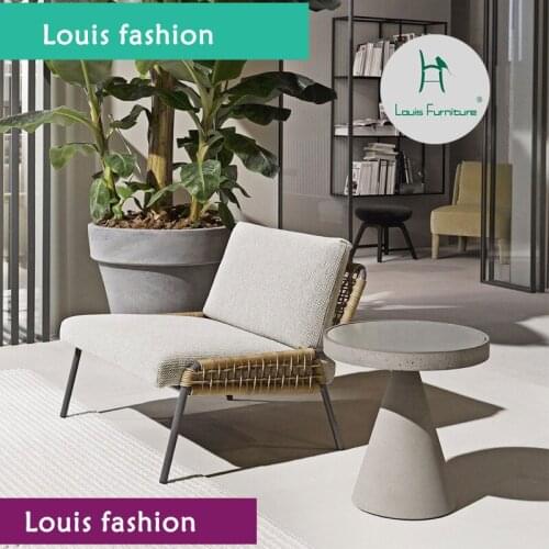 Louis fashion Coffee Tables single rattan leisure courtyard garden rattan chair simple living room rattan