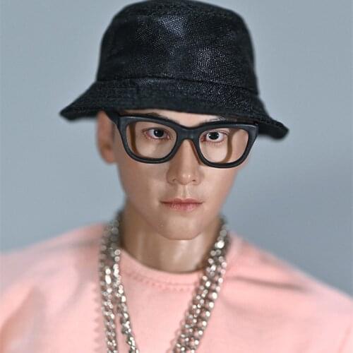 1/6 Unisex Soldier Model Accessories 12-inch Doll Black Trendy Decorative Glasses Large Frame Without Lenses