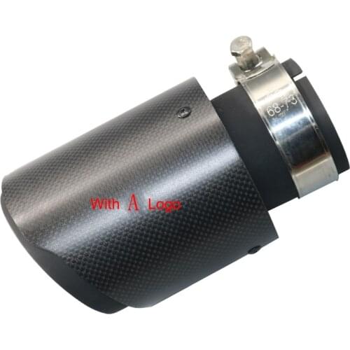 1PC Black Coated Universal Various Sizes With A Logo Carbon Fibre Straight Matte Car Exhaust Muffler Tip For BMW w222