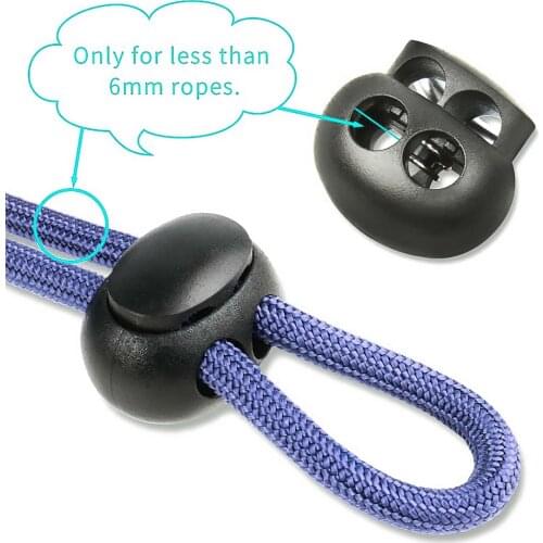 10pcs Plastic Cord Stopper Dual Holes Stop Cord Lock Clothes Pants Toggle Clip DIY Craft Part Spring Clasp Rope Lock