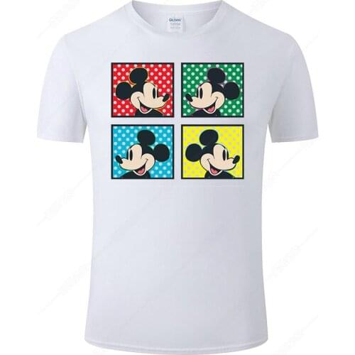 100% Cotton Mickey Mouse T Shirt Men Women Funny Casual Short Sleeve Print T-shirt Homme Fashion Cool Streetwear Tee Unisex