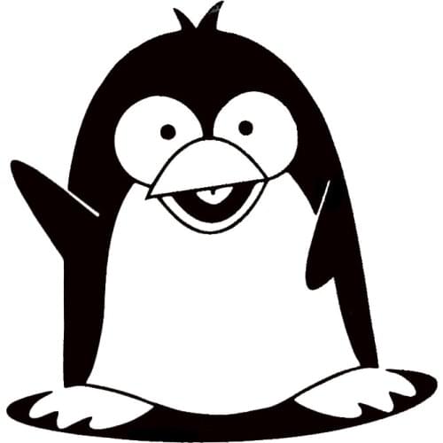 16*15.6cm Cute and funny penguin style stickers New Style Hot Modern Decal Rear Window Car Sticker Body Decals