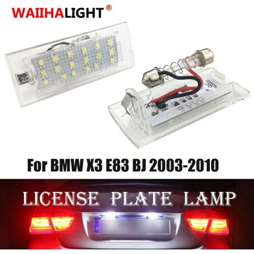 2PCS CANbus Car LED Number License Plate Light For BMW Car E53 X5 1999-2003 E83 X3 03-10 NJ88 Trunk Bulbs 18Leds 6000K 12V Lamp