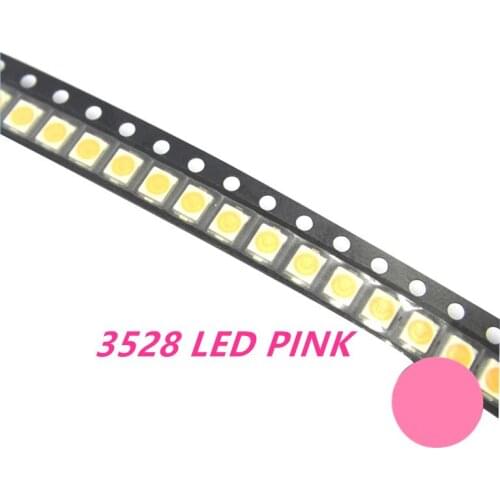 2000PCS 3528 PINK SMD 2PIN 1210 LED 3.0-3.2V 20mA Light-Emitting-Diode Ultra Bright