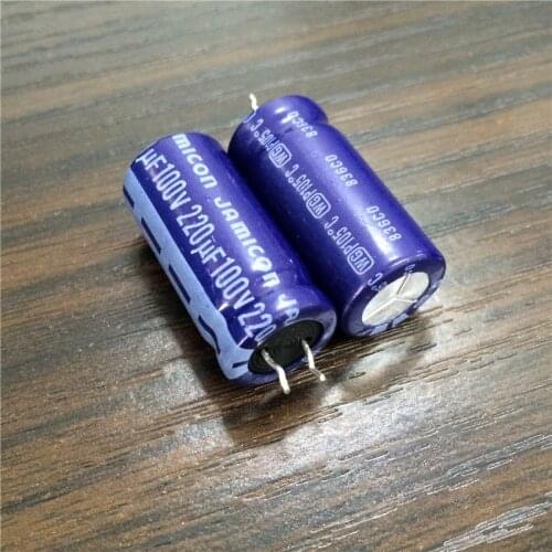 50pcs 220uF 100V JAMICON WG Series 12.5x26mm Low ESR Long Life 100V220uF Aluminum Electrolytic Capacitor
