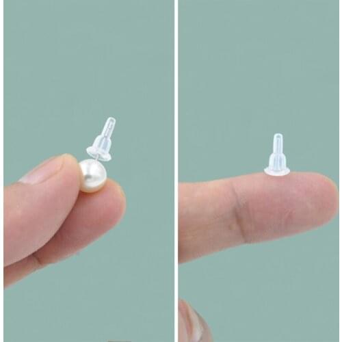 50 Pieces Soft Earring Backs Clear Back Pads Rubber Stoppers Replacement for Fish Hook Earring Studs Hoops Jewelry DIY