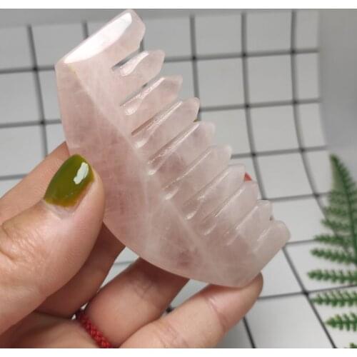 7-9cm natural powder crystal comb crystal hand polished reiki healing scalp massage energy combs