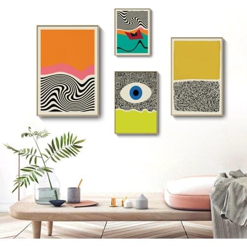Abstract Geometric Canvas Paintings Modern Color Eye Posters HD Print Nordic Wall Art Canvas Pictures for Living Room Home Decor